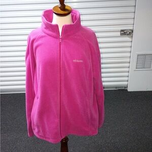 Columbia Hot Pink Full-Zip Teddy Fleece Jacket